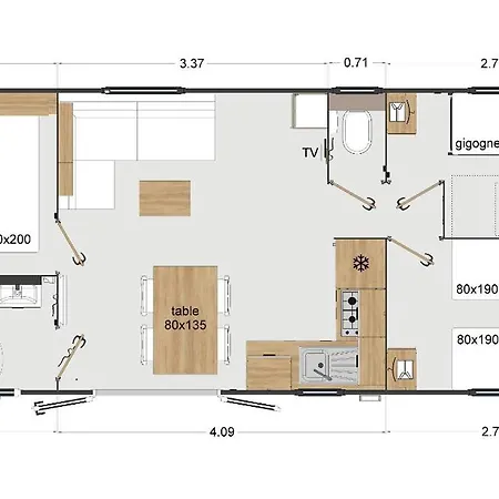 Mobil-home 6 A 8 Personnes Ascou